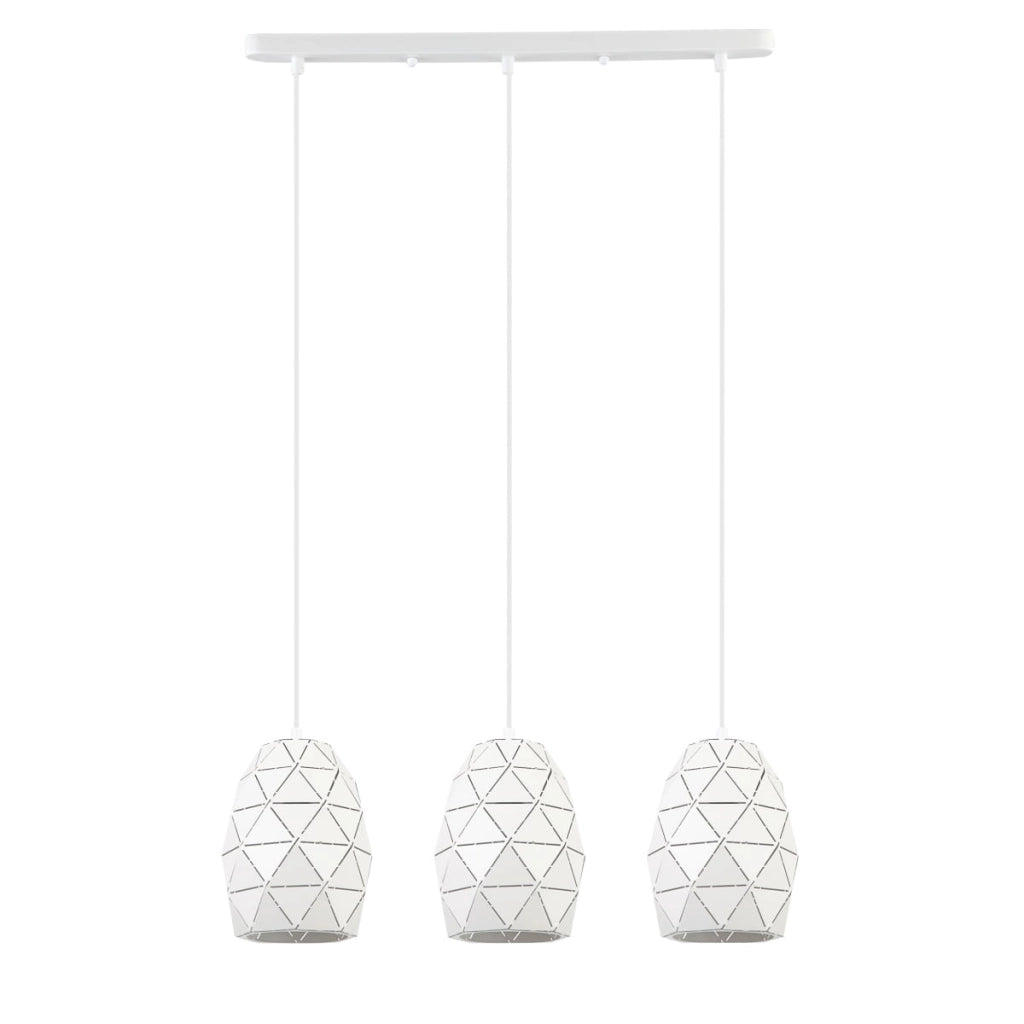 Lampadario Italux Harley bianco acciaio 3 luci E27