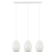 Lampadario Italux Harley bianco acciaio 3 luci E27