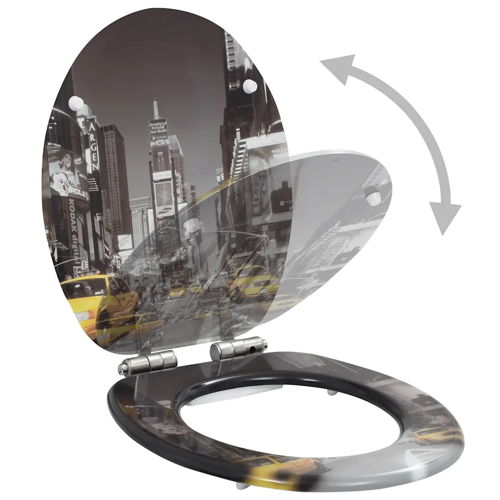 Copriwater 2pz con Chiusura Ammortizzata in MDF Design New York 277000