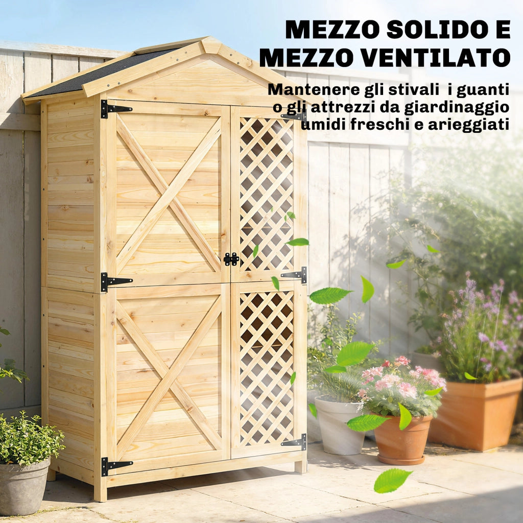 Armadio Esterno: Casetta Giardino con Porta Ventilata e Kit Antiribaltamento.