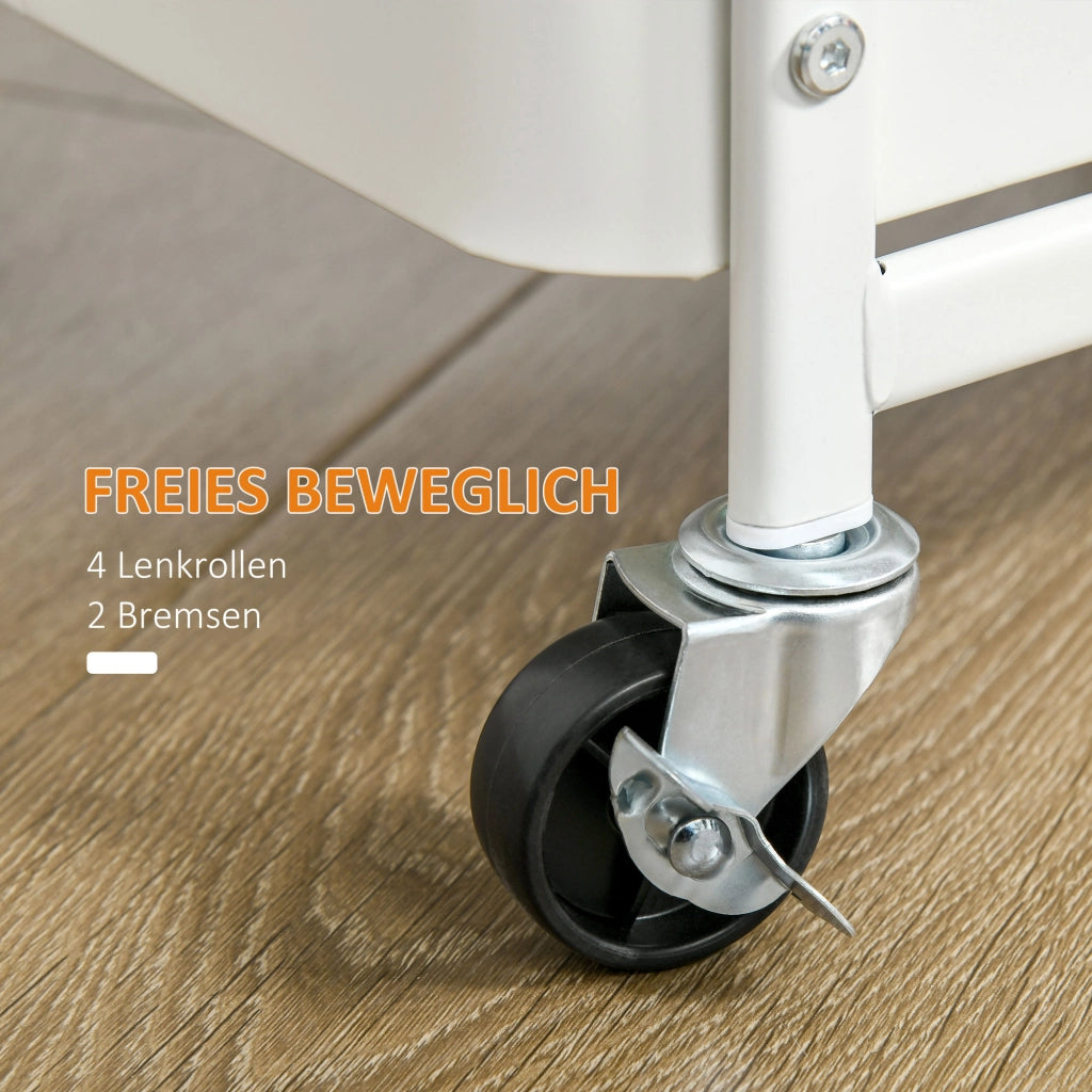 Tavolino da cucina con lavagna e cestini ¨C Minimal ¨C Bianco 51.5x32x75.6 cm