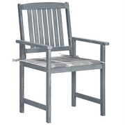 Sedie da Giardino con Cuscini 8 pz in Massello di Acacia Grigie 3078236