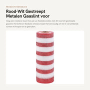 Decorazione a strisce di gas 26 cm - Rood e bianco a strisce - Lint decorativo - Atmosfera festiva - Attività di creatività - Disegno flessibile - Lint decorativo