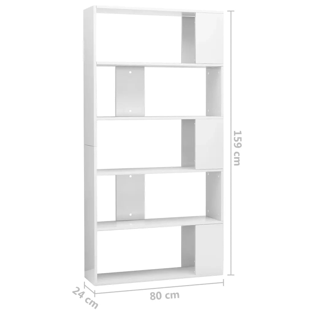 Libreria/Divisorio Bianco Lucido 80x24x159 cm