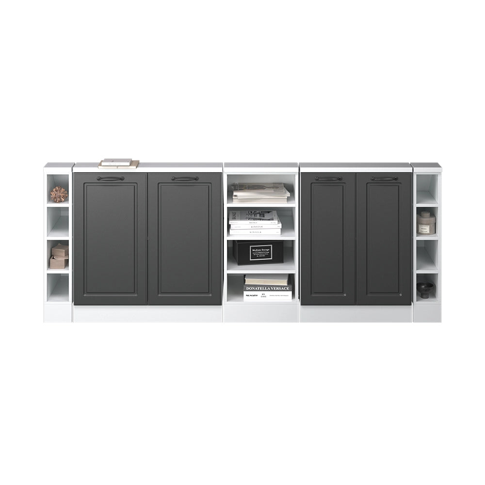 Set di mobili sottotetto Rion Antracite rustico/Bianco Set di 5 Vicco