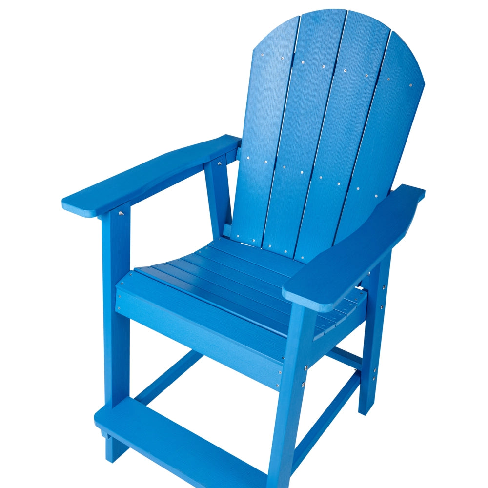 Sedia da giardino in plastica blu in legno resistente agli agenti atmosferici in stile moderno