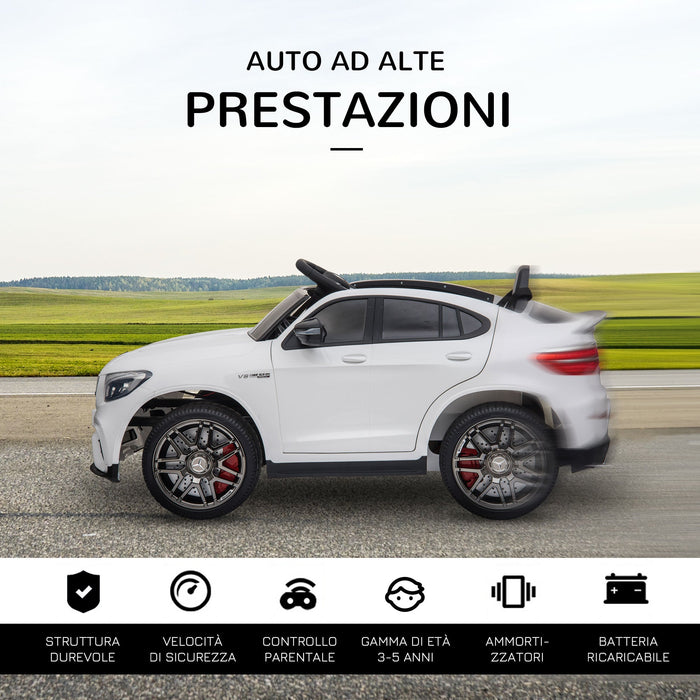 Macchina Elettrica per Bambini 12V con Licenza Mercedes GLA 45 AMG Bianca