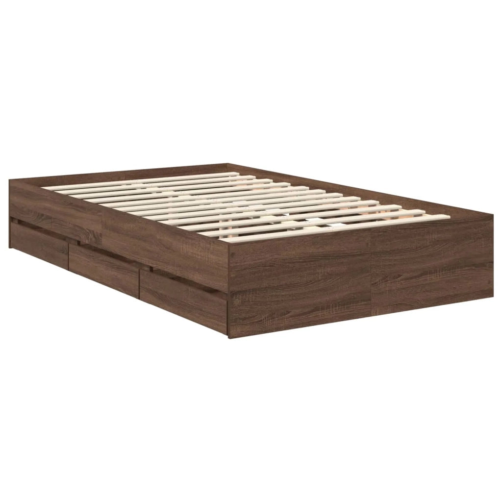 Struttura del letto con cassetto Rovere Marrone 120 x 190 cm