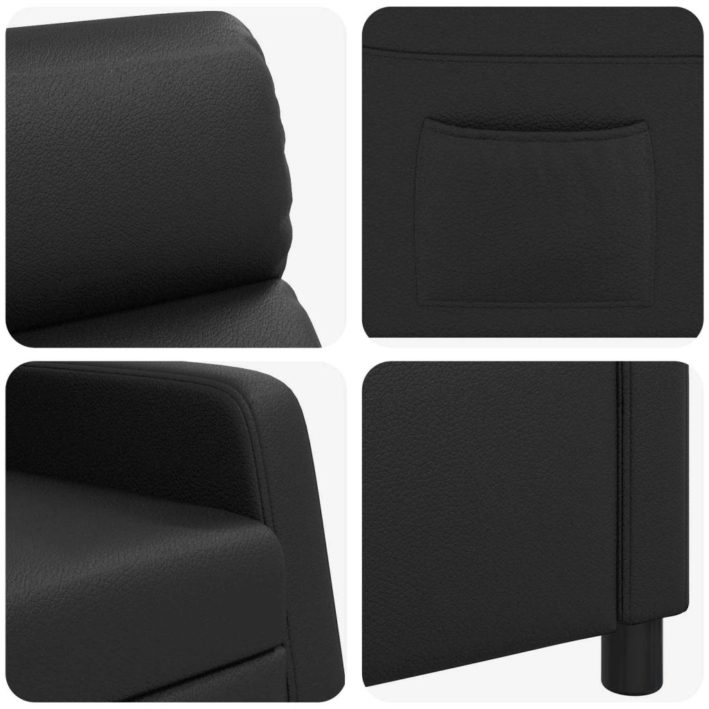 Divano Sedia-Poltrona reclinabile Nero Similpelle 274701