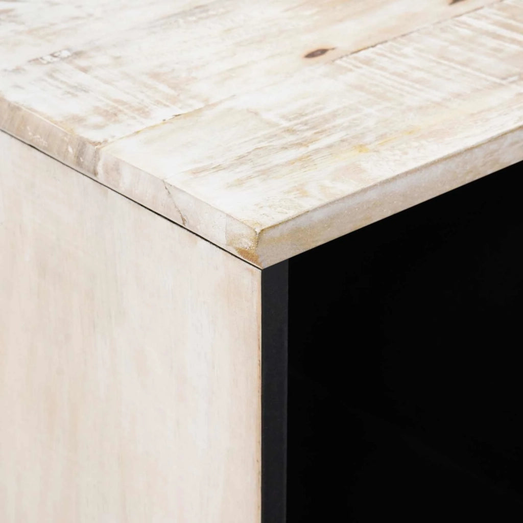 Credenza | Madia | Buffet da pranzo | Armadio da pranzo Bianco 80 x 33,5 x 75 cm Legno di mango massello
