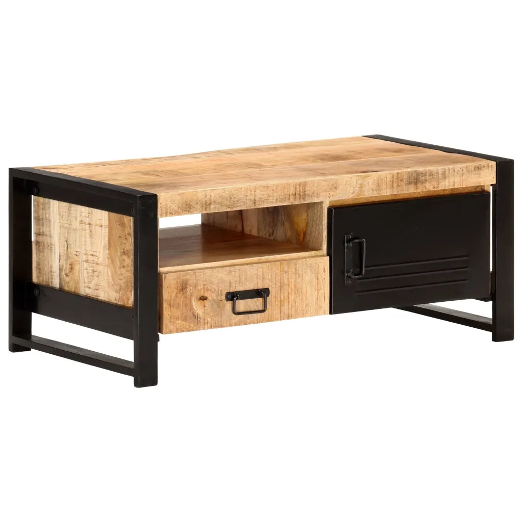 Tavolino da Salotto 100x50x40 cm in Legno Grezzo di Mango 320194