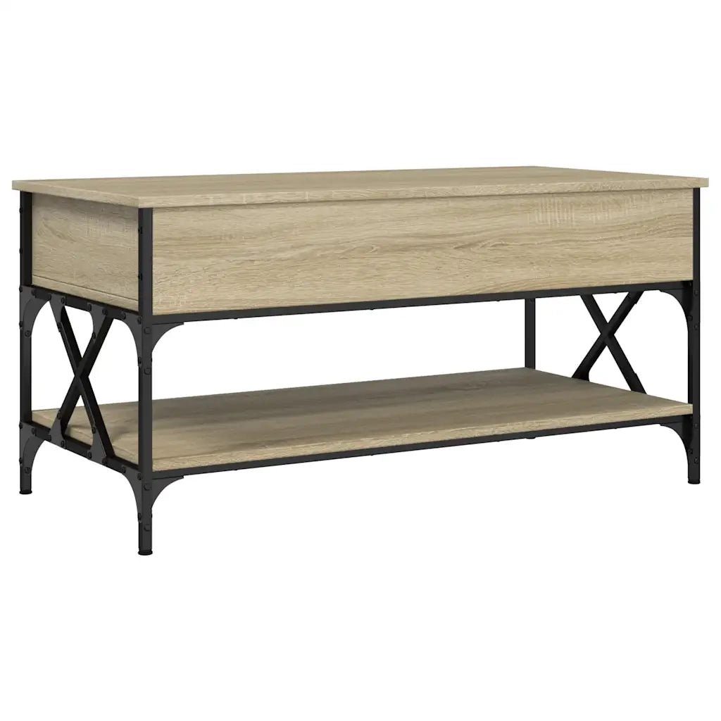 Tavolino Salotto Rovere Sonoma 100x50x50 cm Multistrato Metallocod mxl 112249