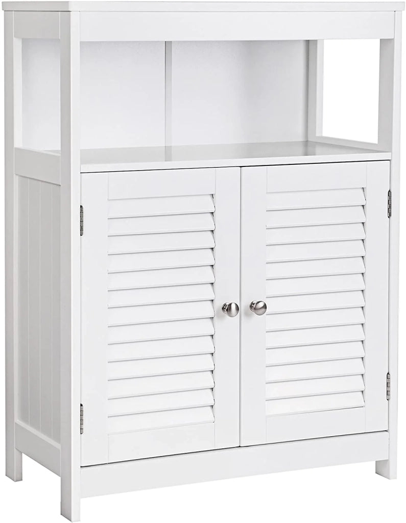 Mobiletto/contenitore da bagno con 2 ante 80 cm MDF bianco 12_0000821