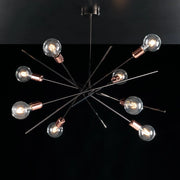 Plafoniera Moderna Bloom Metallo Cromo Nero Rame 8 Luci E27