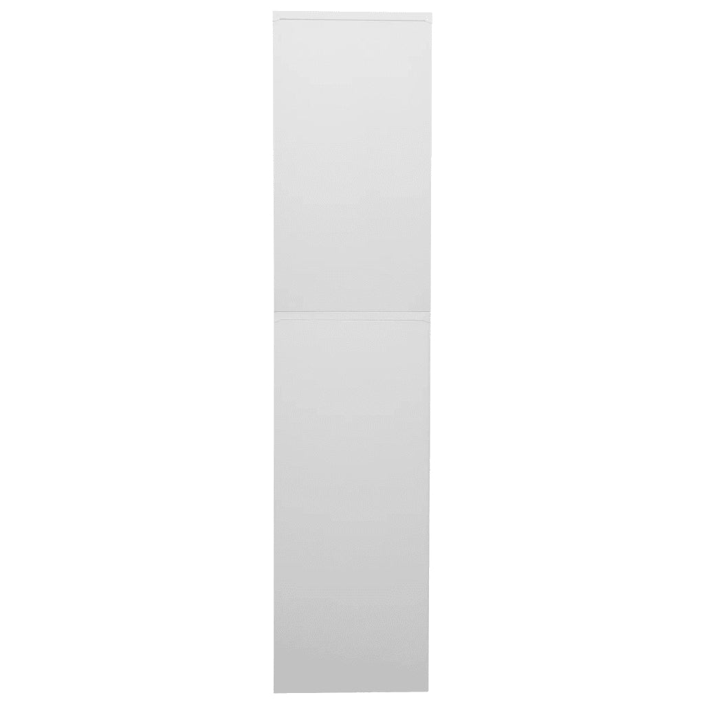 Armadio per Ufficio Grigio Chiaro 90x40x180 cm Acciaio e Vetro 336422