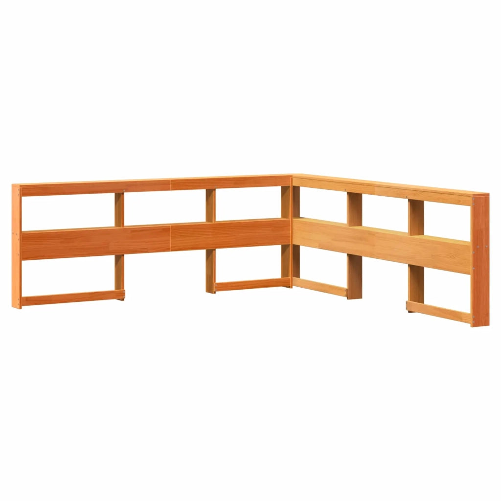 Letto Libreria con testiera 2 pcs Marrone cerato 200 x 200 cm 3422738