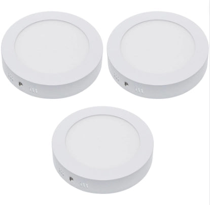 Plafoniera led soffitto 12watt slim tonda alimentatore incluso 6000k pezzi 3