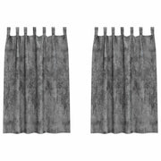 Tende in Velluto con tende 2 pz Grigio 175 x 140 cm Velluto