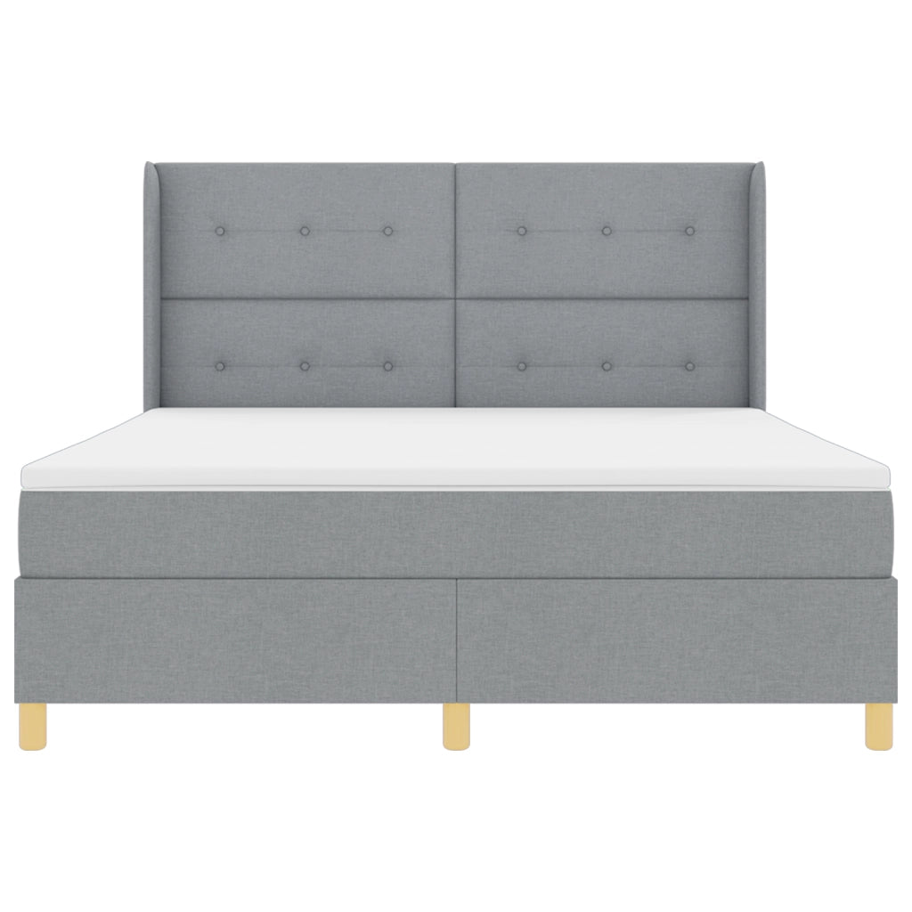 Letto con Reticolo e Materasso Grigio Chiaro 180x200 cm Tessuto