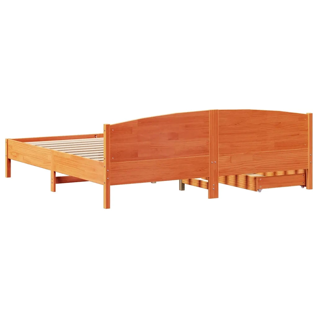 Letto matrimoniale | Letto per adulti | Letto senza Materasso Marrone Cera 180x200 cm in Legno di Pino