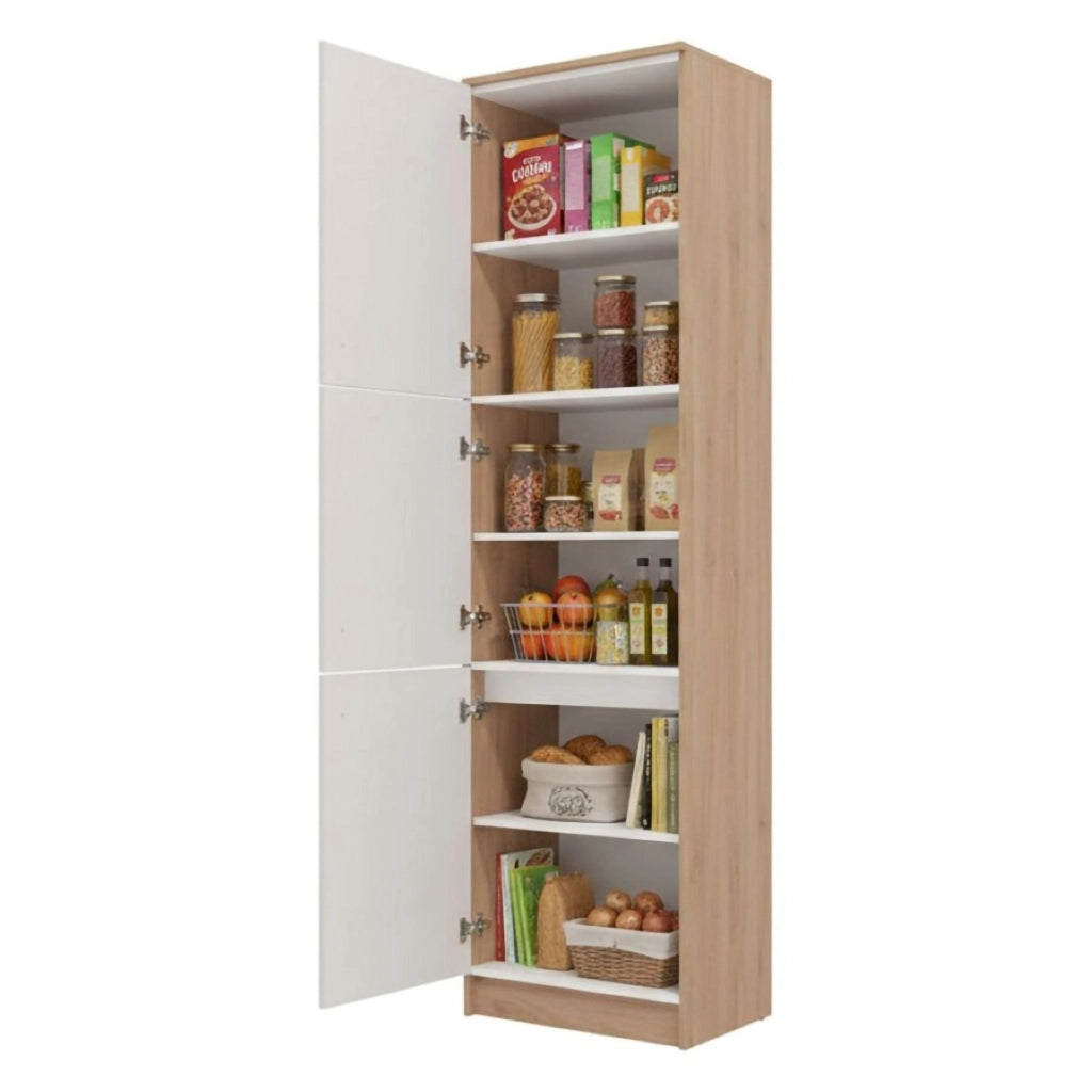 Mobile da Cucina Saracena, Dispensa da Cucina 5 Ripiani, 60x58.5x216h cm Beige