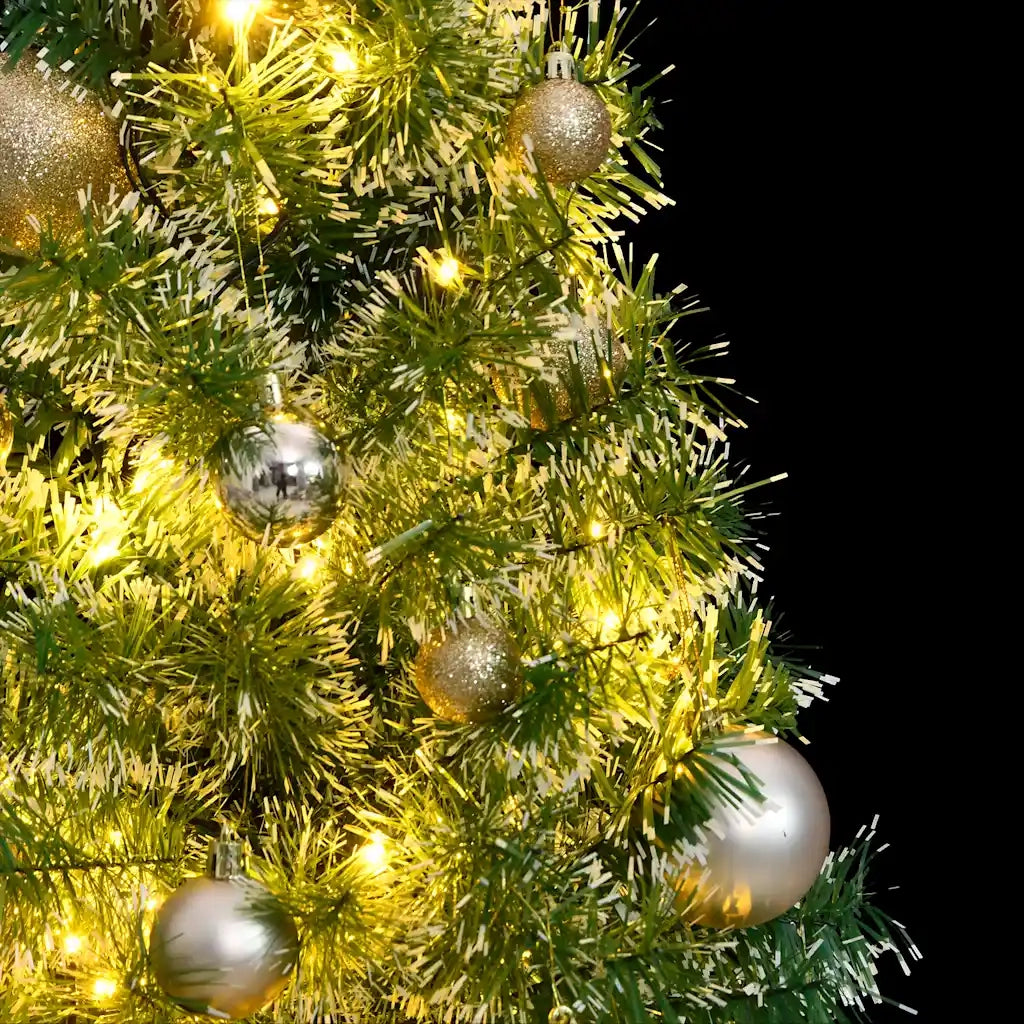 Albero Natale Artificiale 150 LED Palline e Neve Fioccata 150cm 3210092