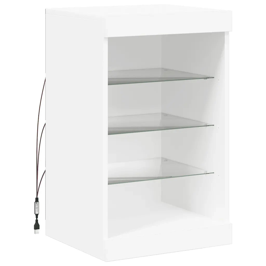 Credenza | Madia | Buffet da pranzo | Armadio da pranzo con Luci LED Bianca 41x37x67 cm