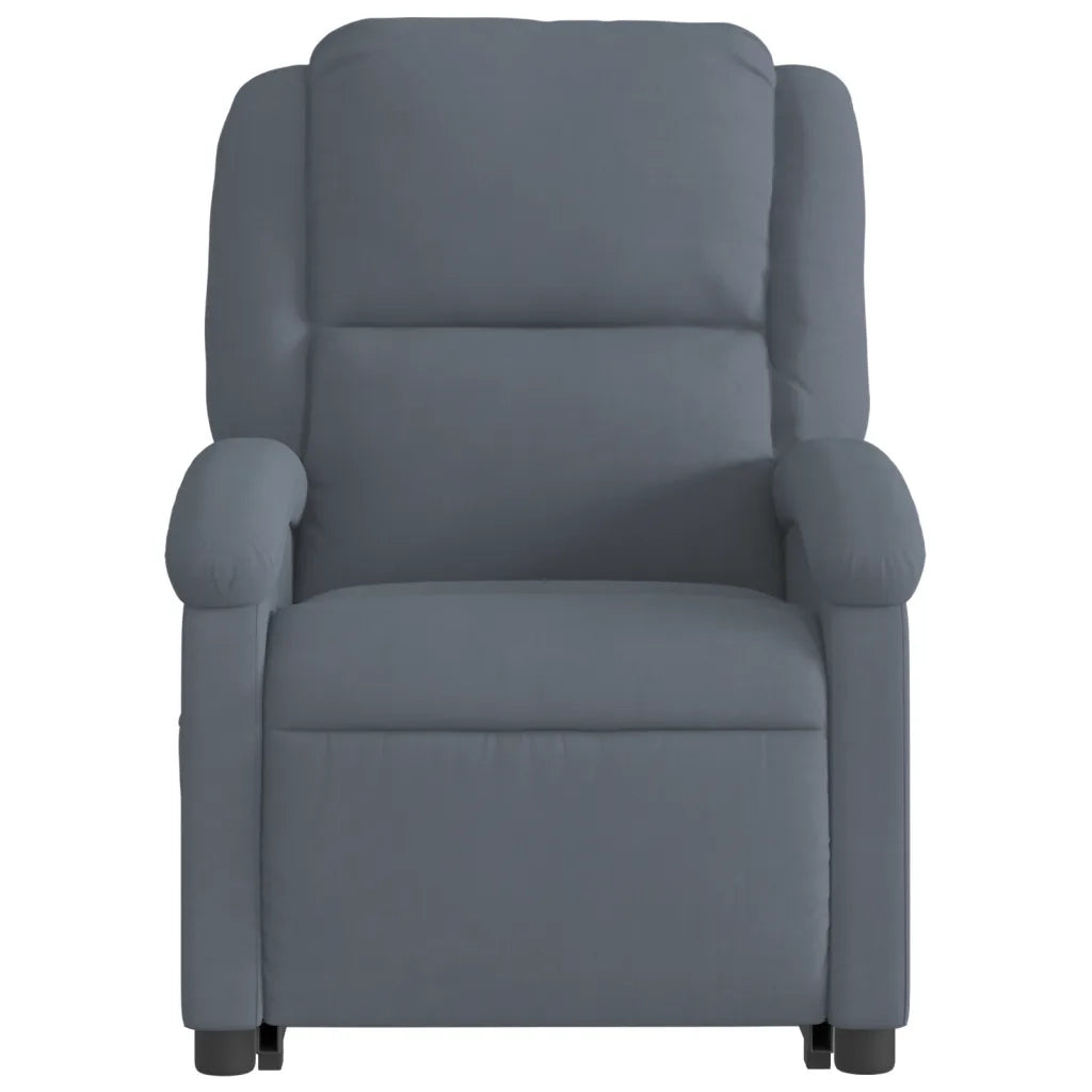 Poltrona | Sedia Relax Alzapersona Reclinabile Grigio Scuro in Velluto