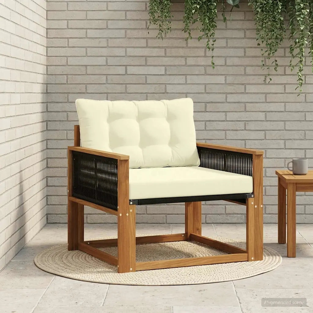 Set di divani da esterno-Sofa da giardino Legno di Acacia Massello e Textilene 676547