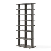 Scarpiera verticale a 7 ripiani e doppia fila 47 x 25,5 x 110 cm con ripiani estraibili design elegante in legno grigio 20_0018632