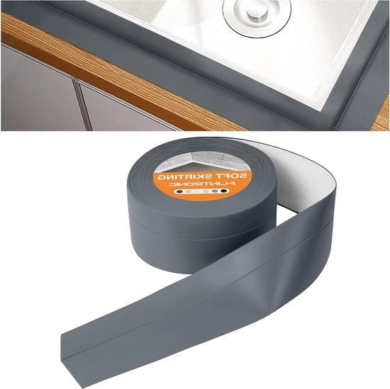 Plinti autoforando 10 m - profilo PVC - plinti di finitura - cucina e bagno - grigio scuro