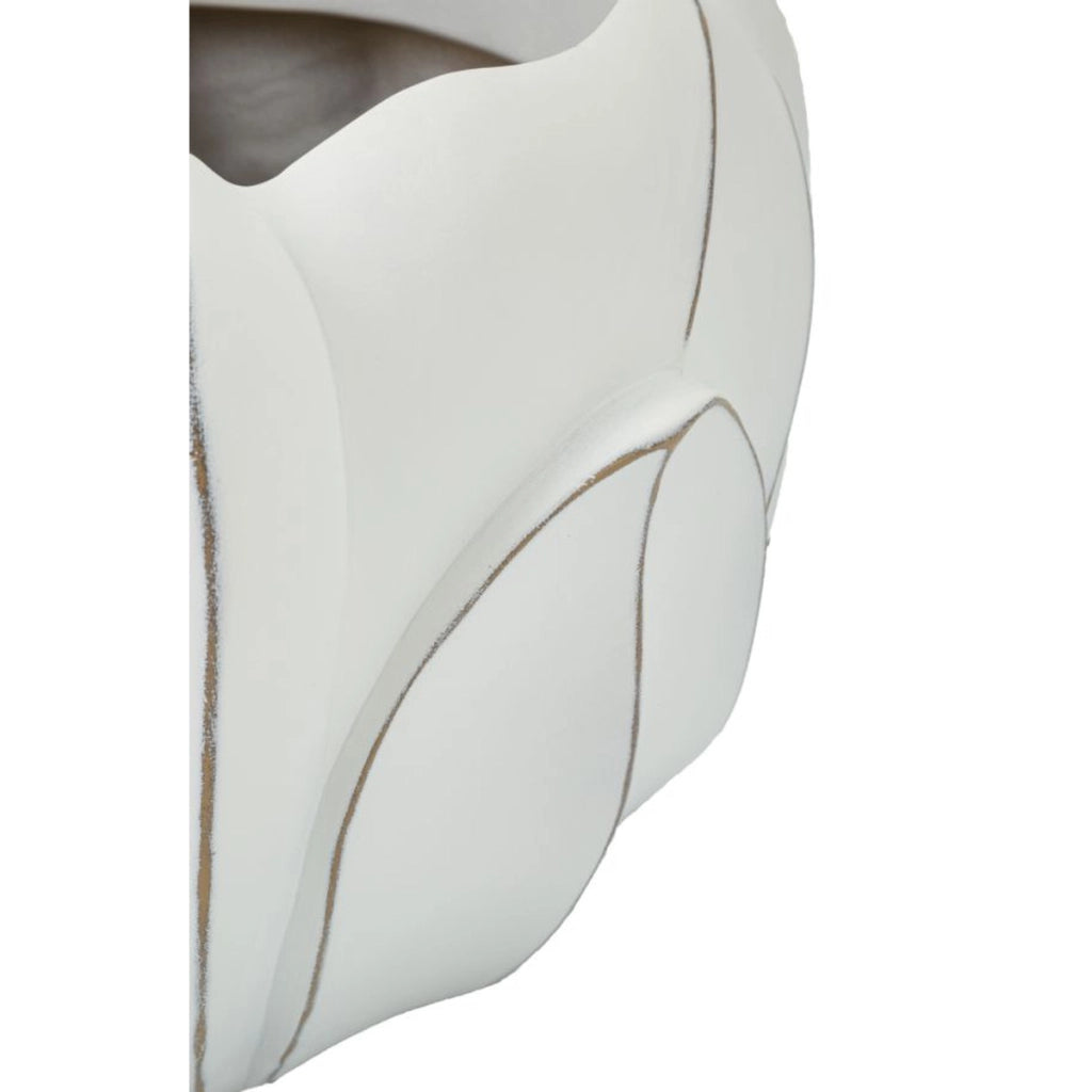 Vaso Decorativo VKH667, Bianco, Poliresina, 34,5x34,5x23,5 cm