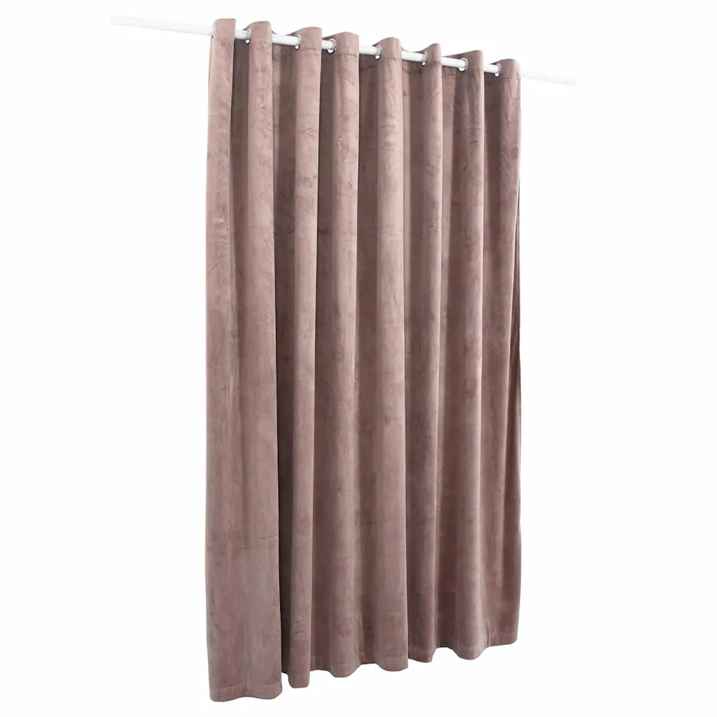 Tenda Oscurante Anelli in Metallo Velluto Rosa Antico 290x245cm cod mxl 77353