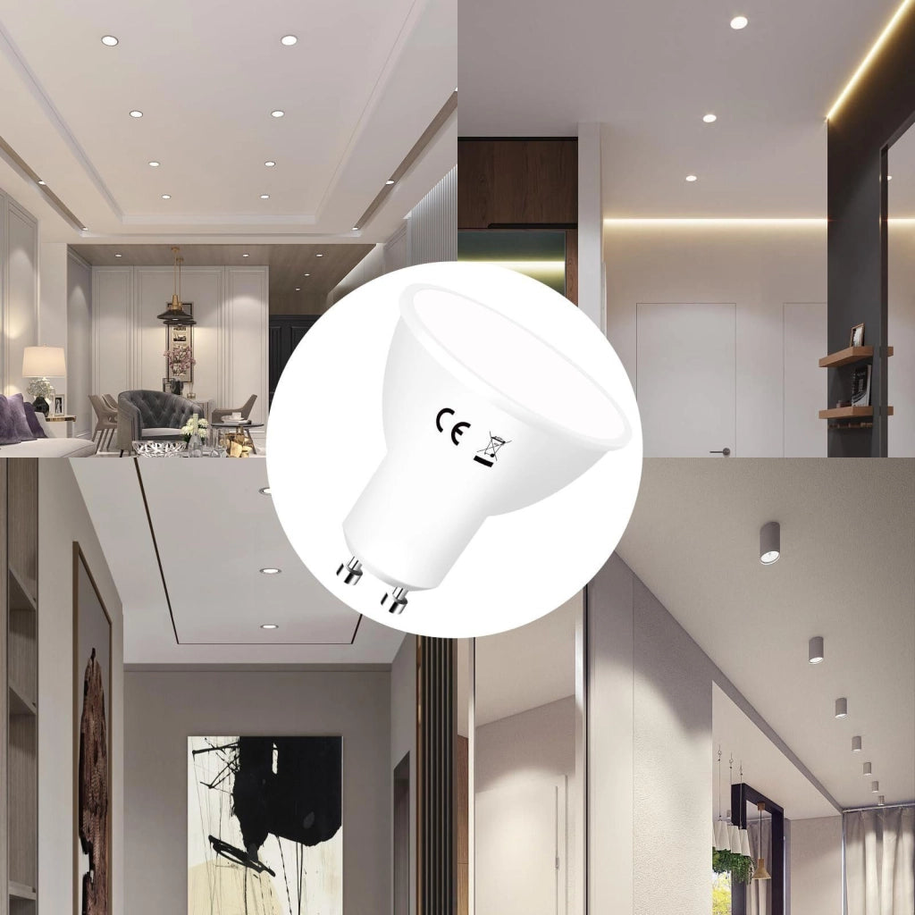 ZMH Confezione da 6 Lampadine LED GU10 Bianco Freddo 6W 5000K Angolo del Fascio 110°Riflettore