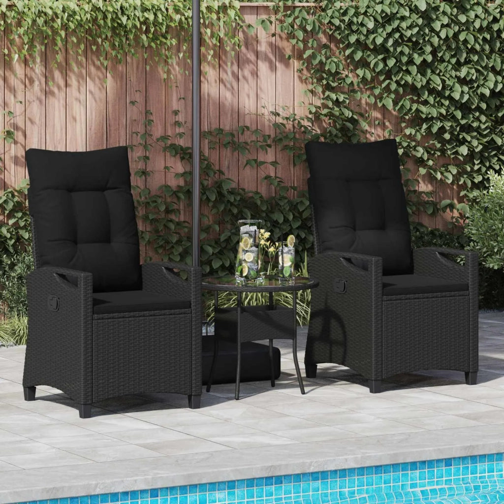 Sedia da Giardino 2 pcs Nero 56 x 64 x 94 cm
