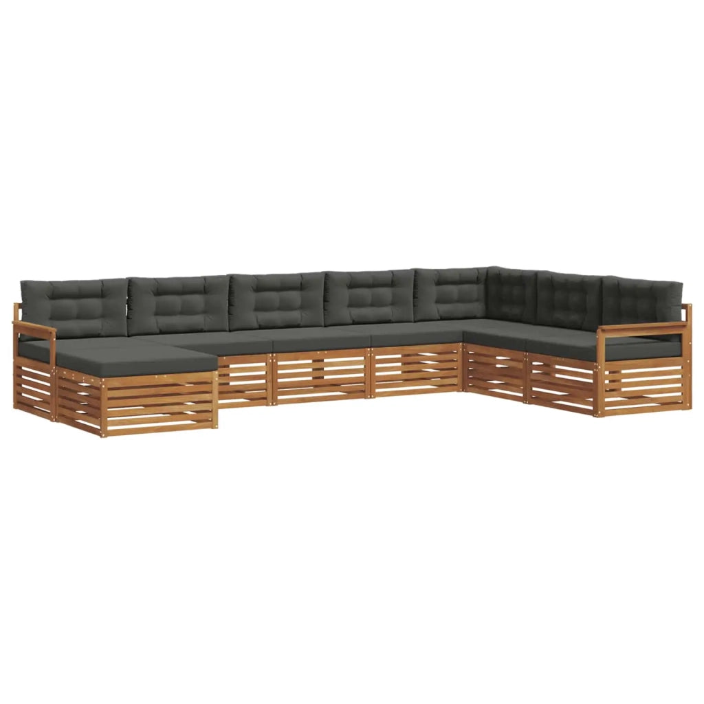 Set di divani da esterno con cuscino 8 pcs Naturale e Antracite 3373927