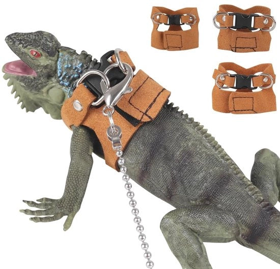 Harnas per Reptili - Verstelbare Protezione per Anfibi - 3 Pezzi - Multifunzionale - Idoneo per Geco/Leptodirito/Hamster - Altezza della Cintura 3-6,5 cm