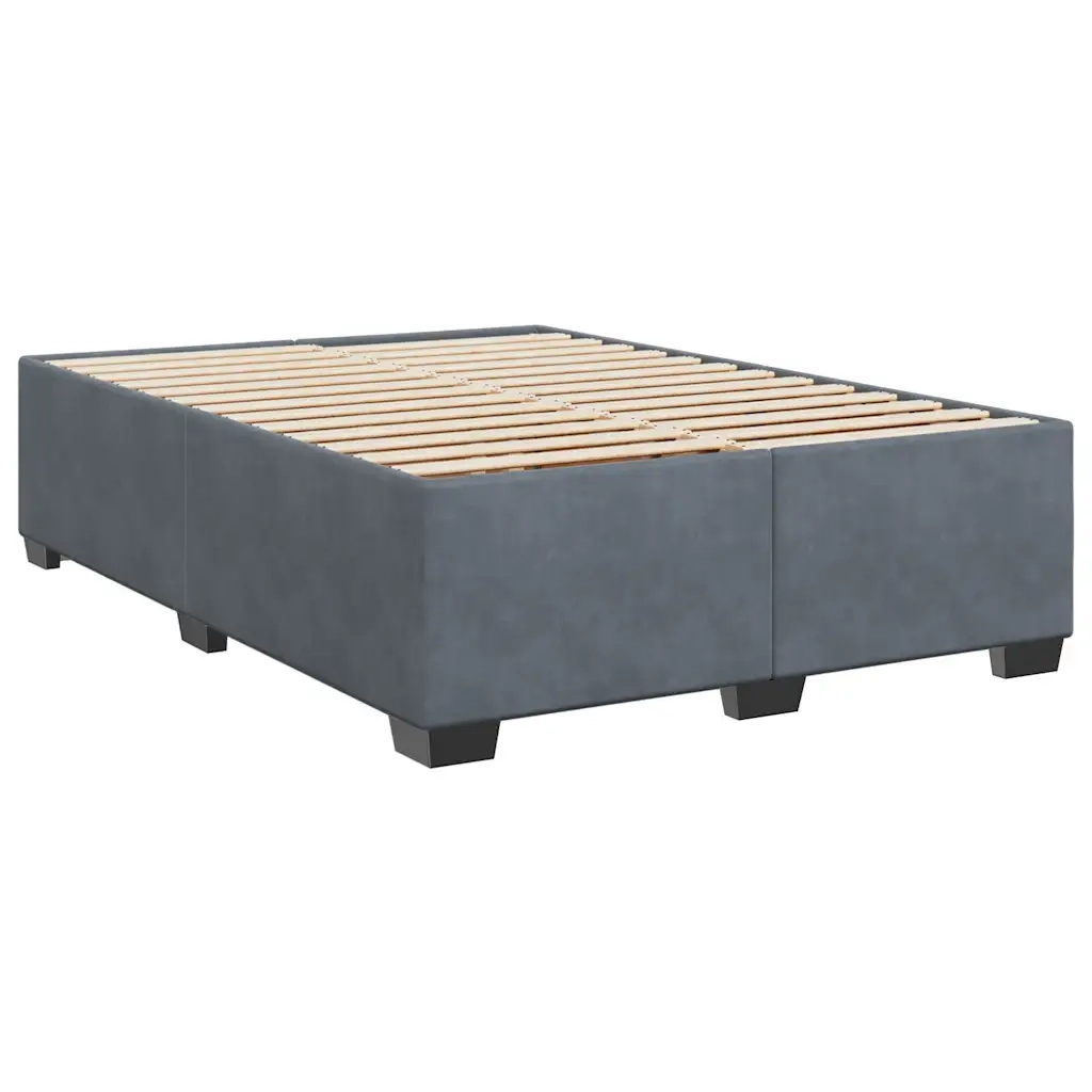 Giroletto a Molle con Materasso Grigio Scuro 160x200 cm Velluto 3288661