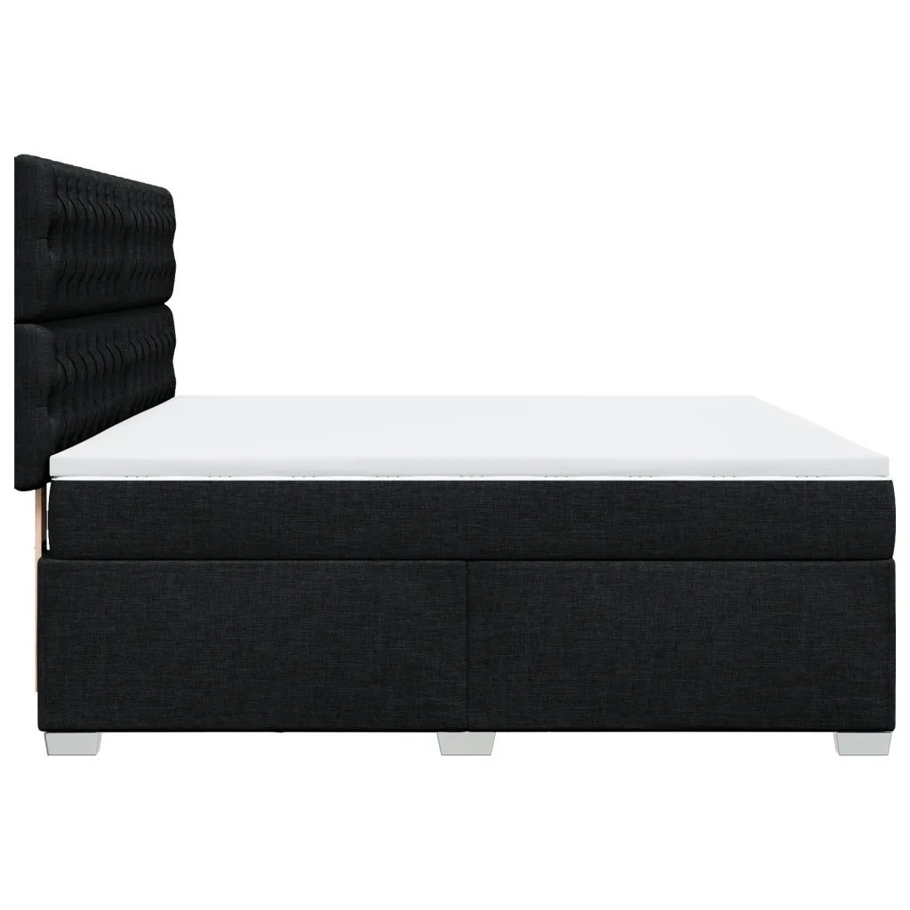 Giroletto a Molle con Materasso Nero 180x200 cm in Tessuto 3290576