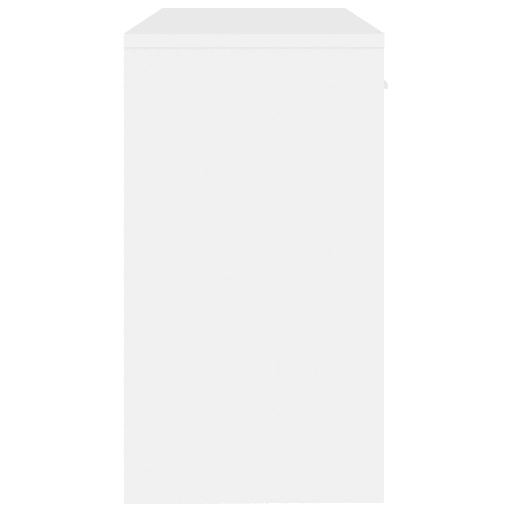 Scrivania Cassetto Bianco Lucido 100x40x73cm Legno Multistrato 342655