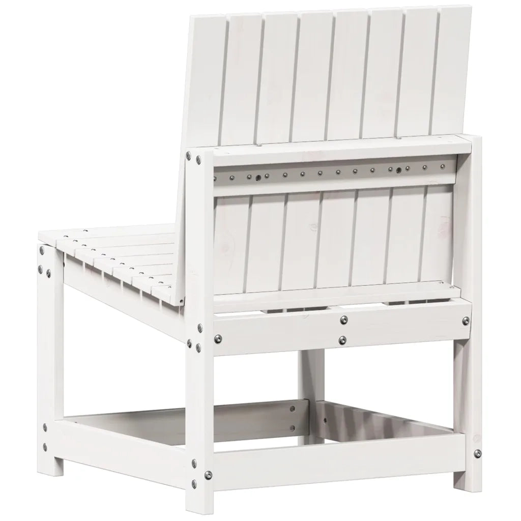 Sedia da patio-Sedia da Giardino Bianca 50,5x55x77 cm Legno Massello di Pino