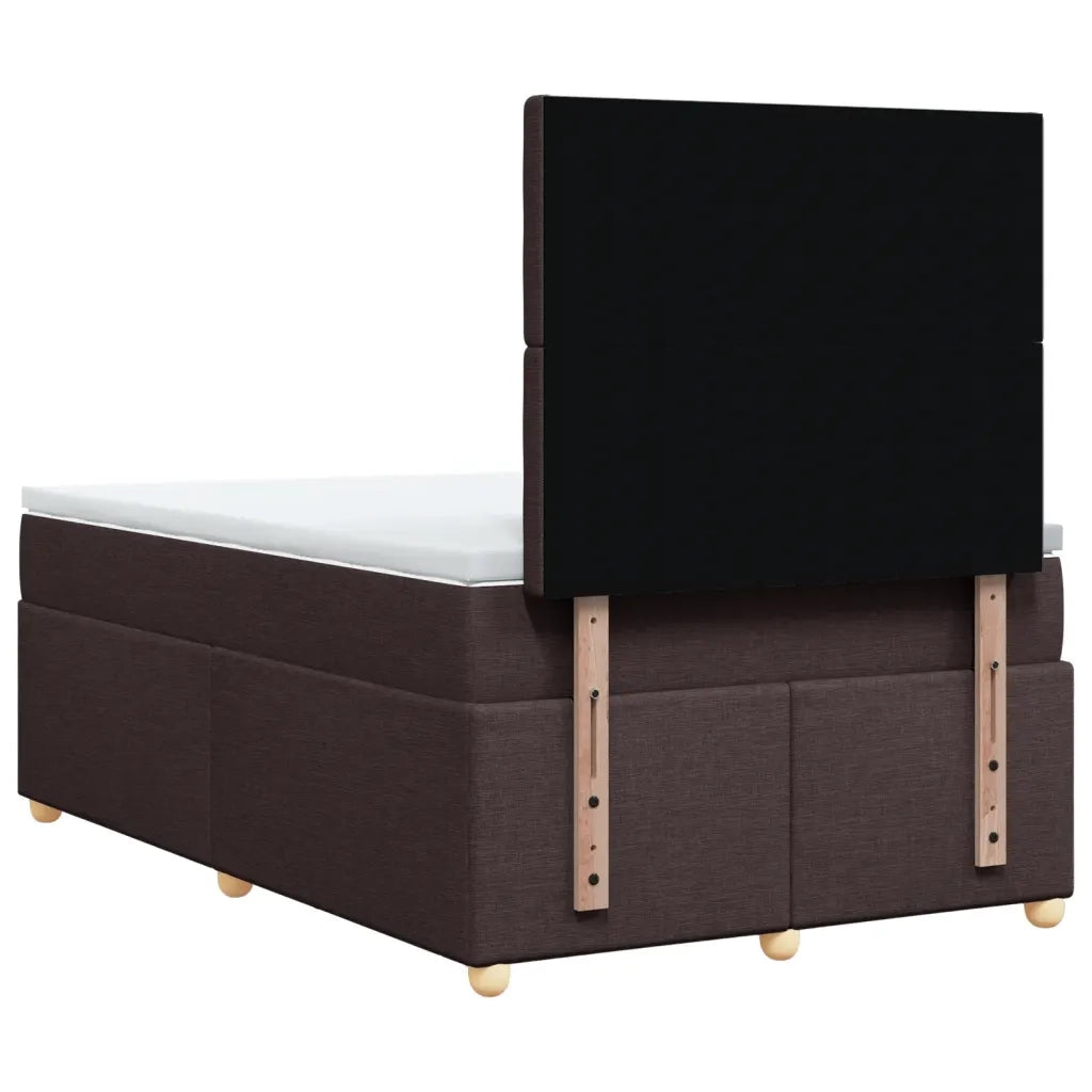 vidaXL Giroletto a Molle con Materasso Marrone Scuro 120x190cm Tessuto