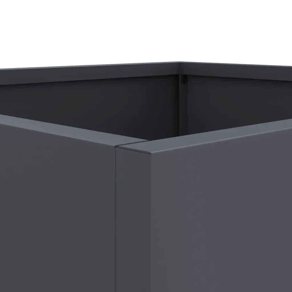 Fioriera-Vaso-Contenitore per Piante Antracite 49x47x46 cm in Acciaio