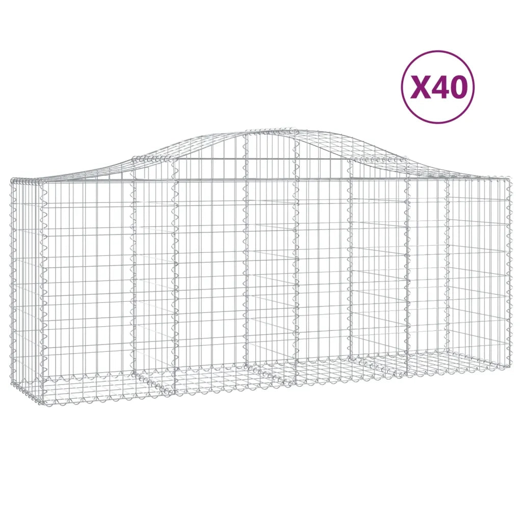 Cesti Gabbioni ad Arco 40 pz 200x50x80/100 cm Ferro Zincato 3145637