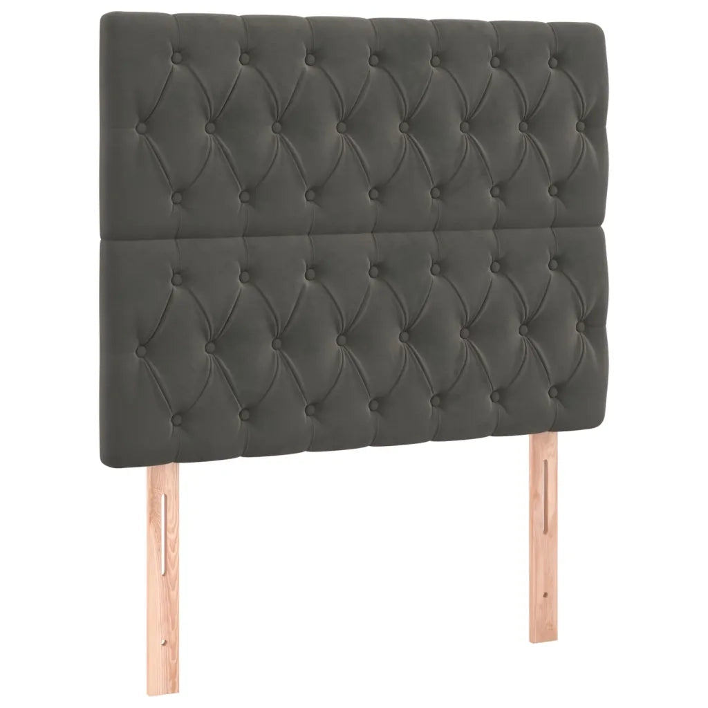 Testiera Grigio Scuro 100x7x118/128 cm Velluto 3116711
