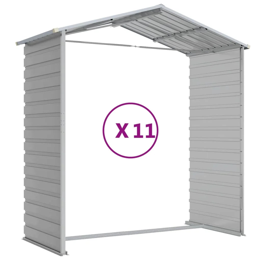 Casetta da giardino cabina ripostiglio capanno da esterno capanno per attrezzi robusta colore chiaro 191 x 980 x 198 cm acciaio zincato grigio 02_0022251