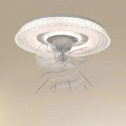 Trade Shop - Plafoniera Cristallo Con Ventola Lampada Soffitto Ventilatore Luce 3200k-6500k 33221 -