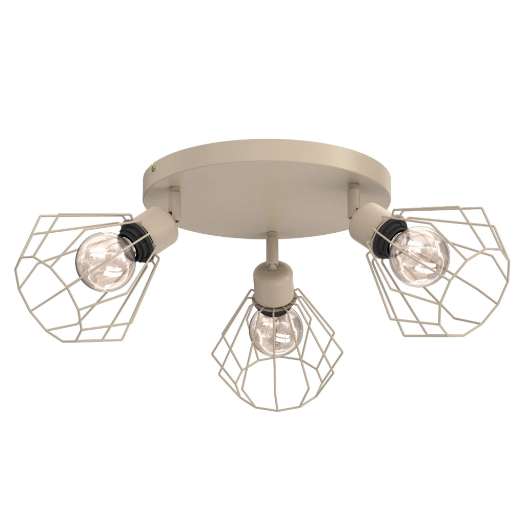 Lampada da soffitto Parkla 3xE27 beige metallo Luminex