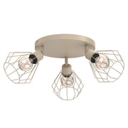 Lampada da soffitto Parkla 3xE27 beige metallo Luminex