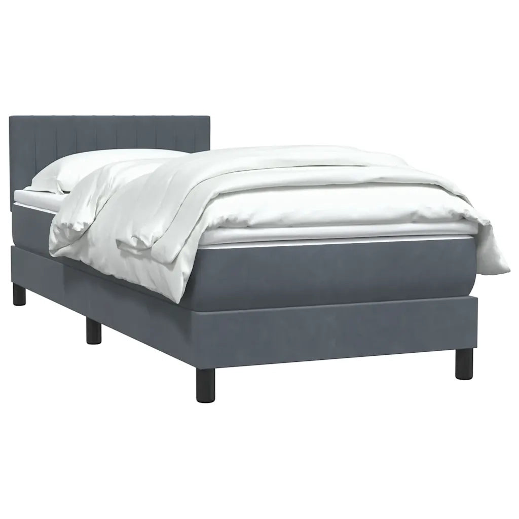 Giroletto a Molle con Materasso Grigio Scuro 90x220 cm Velluto 3316432